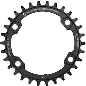 Wolf Tooth 96 BCD M8000 Chainring - Black / 4 Arm, 96mm / 34 / Drop Stop A