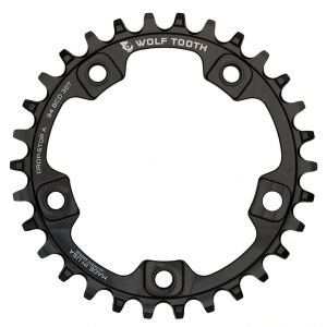 Wolf Tooth Components | 94 Bcd 5-Bolt Chainrings 32T, 94 Bcd, 5-Bolt, Drop-Stop, Black | Aluminum