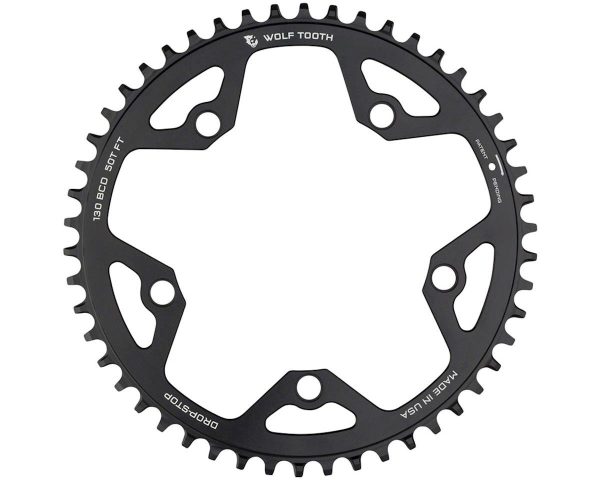 Wolf Tooth Components Gravel/CX/Road Chainring (Black) (Drop-Stop B) (Single) (130mm BCD) (46T)