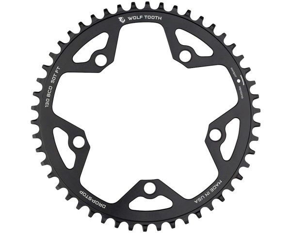 Wolf Tooth Components Gravel/CX/Road Chainring (Black) (Drop-Stop B) (Single) (130mm BCD) (52T)