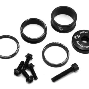 Wolf Tooth Components Headset Spacer BlingKit (Black) (3, 5, 10, 15mm) (w/ Bottle Cage Bolts)