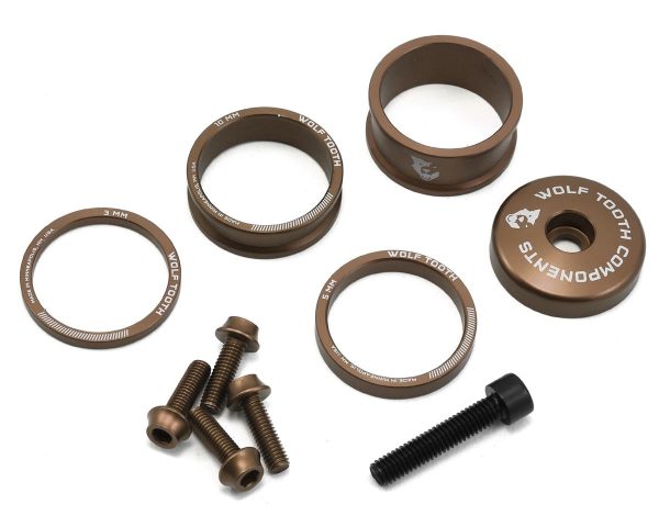 Wolf Tooth Components Headset Spacer BlingKit (Espresso) (3, 5, 10, 15mm) (w/ Bottle Cage Bolts)