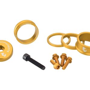 Wolf Tooth Components Headset Spacer BlingKit (Gold) (3, 5, 10, 15mm) (w/ Bottle Cage Bolts)