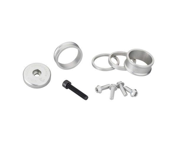 Wolf Tooth Components Headset Spacer BlingKit (Raw Silver) (3, 5,10, 15mm) (w/ Bottle Cage Bolts)