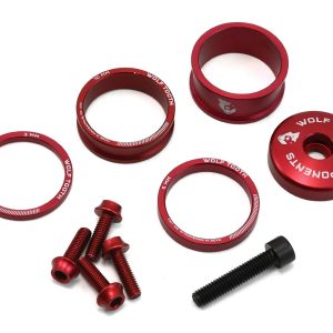 Wolf Tooth Components Headset Spacer BlingKit (Red) (3, 5, 10, 15mm) (w/ Bottle Cage Bolts)