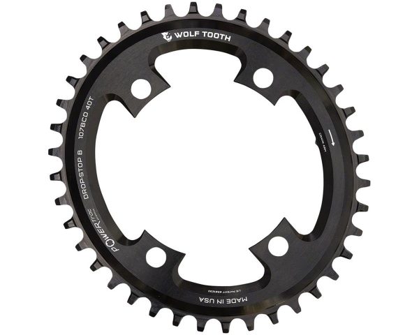 Wolf Tooth Components SRAM Road Elliptical Chainring (Black) (107mm BCD) (Drop-Stop B) (Single) (38T