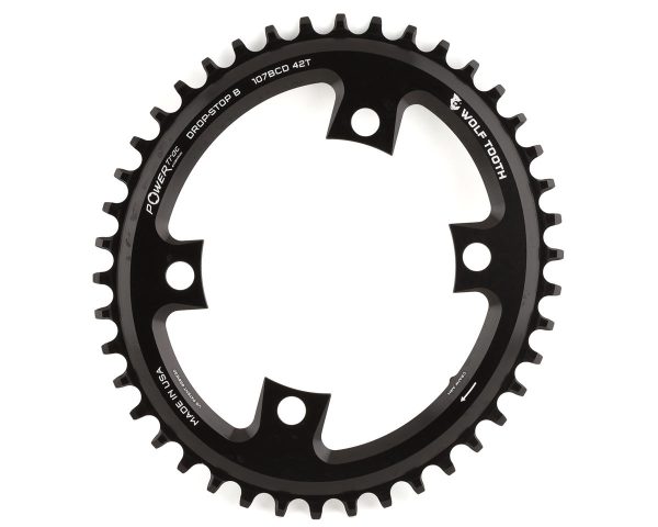 Wolf Tooth Components SRAM Road Elliptical Chainring (Black) (107mm BCD) (Drop-Stop B) (Single) (42T