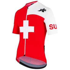 Assos Suisse FED S9 Targa Short Sleeve Jersey (Red) (XL)