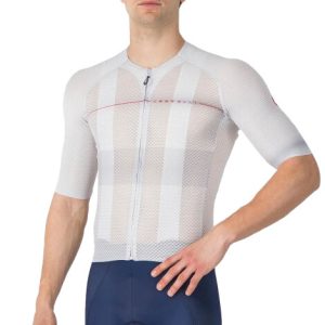 Castelli Climber's A/C Short Sleeve Jersey - SS25 - Silver Grey / Red / Small