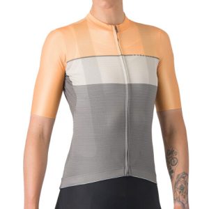 Castelli Elegante Short Sleeve Women's Jersey - SS25 - Gunmetal Grey / Silver Moon / Soft Orange / Small