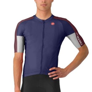 Castelli Entrata 6 Short Sleeve Jersey - SS25 - Belgian Blue / Deep Bordeaux / Silver / Small