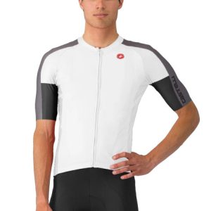 Castelli Entrata 6 Short Sleeve Jersey - SS25 - Ivory / Smoky Grey / Light Black / Small