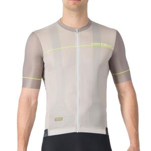 Castelli Unlimited Endurance 2 Short Sleeve Jersey - Silver Moon / Dark Silver Moon / Electric Lime / Small