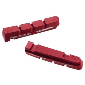 Token All-Weather Carbon Brake Pads - Red / Standard Rims