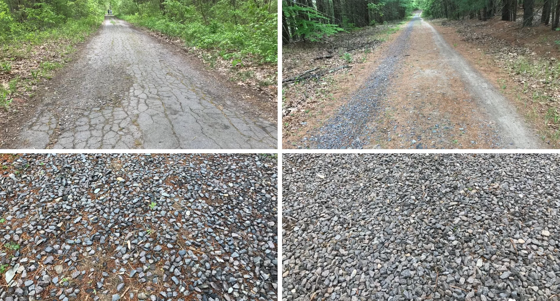 Different surfaces for testing Gravel Tires