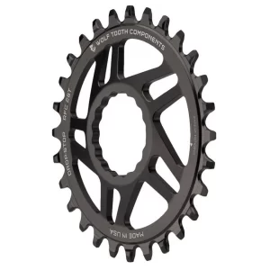 Wolf Tooth Components | Direct Mount Chainrings for Race Face Cinch 28T 6mm Offset Cinch Mount | Aluminum