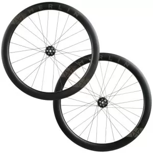 Merlin CDR-1 Carbon Clincher Disc Road Wheelset - 700c - Black / 12mm Front - 142x12mm Rear / Shimano / 6 Bolt / Pair / 10-11 Speed / Clincher / 700c