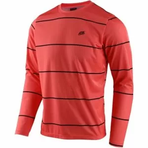 Troy Lee Designs Flowline Long Sleeve Cycling Jersey - Stacked Coral / Small