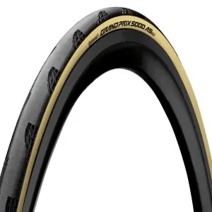 Continental Grand Prix 5000 AS Tubeless Road Tire (Black/Cream Skin) (700c) (25mm) ... - 01019010000